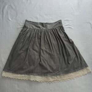Merona A-Line Skirt Lace Hem Size 12 Gray